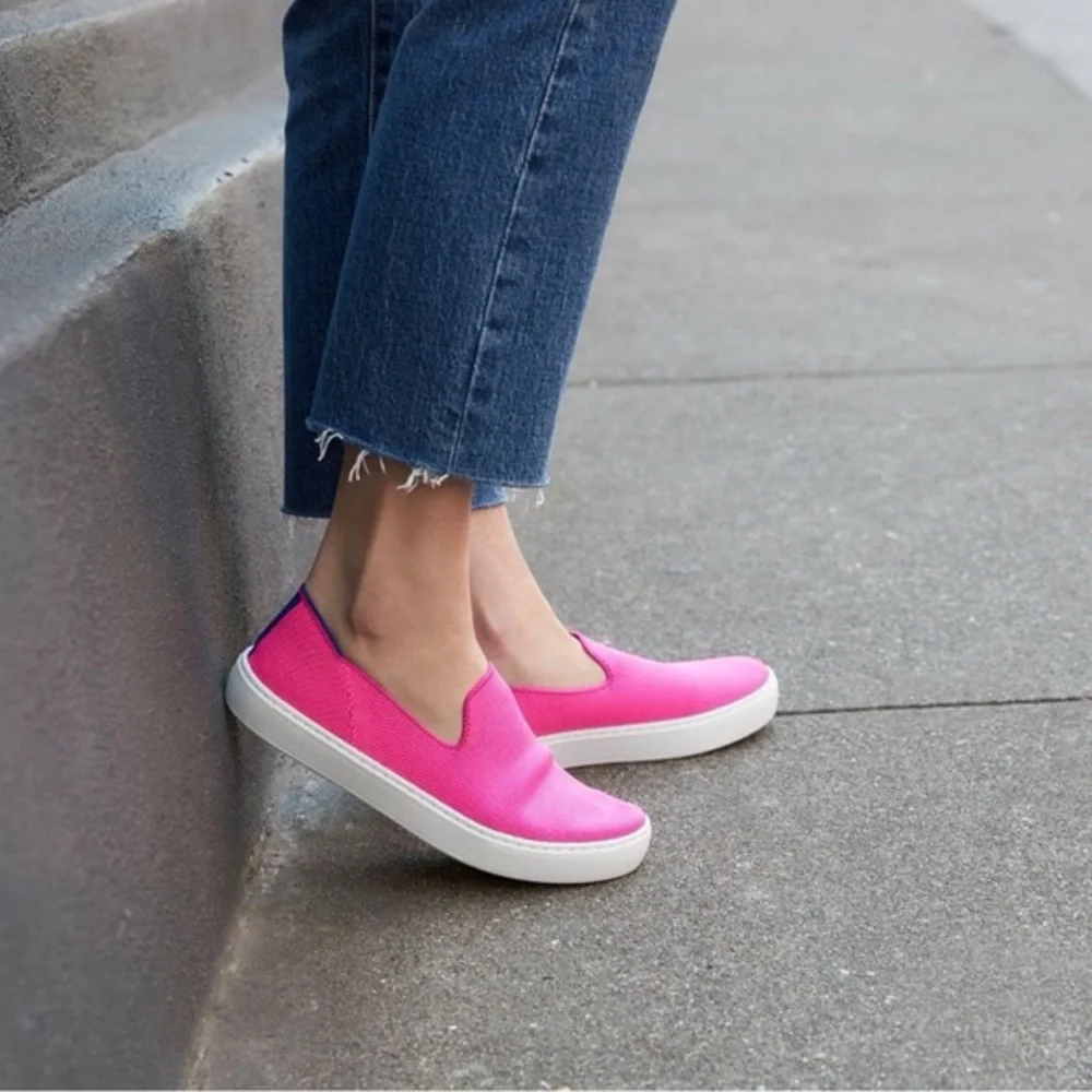 Rothy’s The Original Slip On Sneaker Bubblegum Pink Women’s Size 7